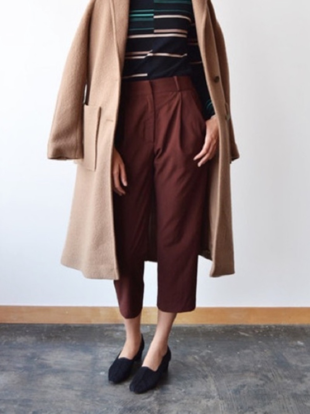 Steven Alan Burgundy cropped trousers wool size 2